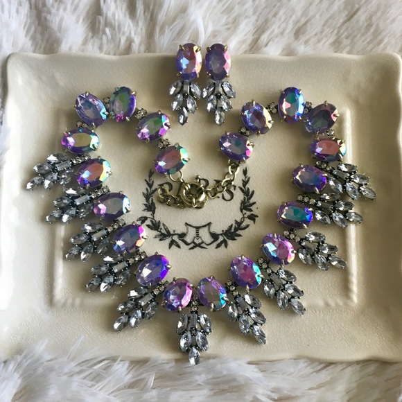 Bdecked & Bdazzled Jewelry - Unicorn Purple Statement Necklace Earring Set